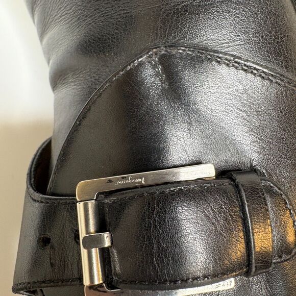 SALVATORE FERRAGAMO Classic Monk Strap Black  Leather Loafers Mens Size 10.5 - Picture 4 of 15